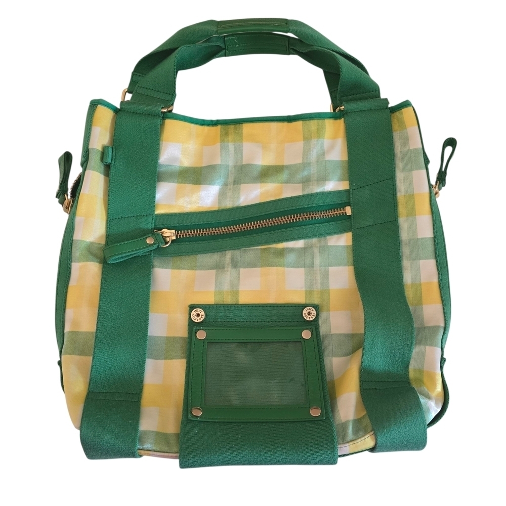 Juicy Couture Green and Yellow Plaid Tote